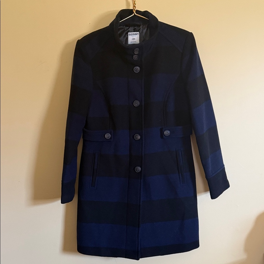 Old Navy Women's Striped Wool-Blend Coat